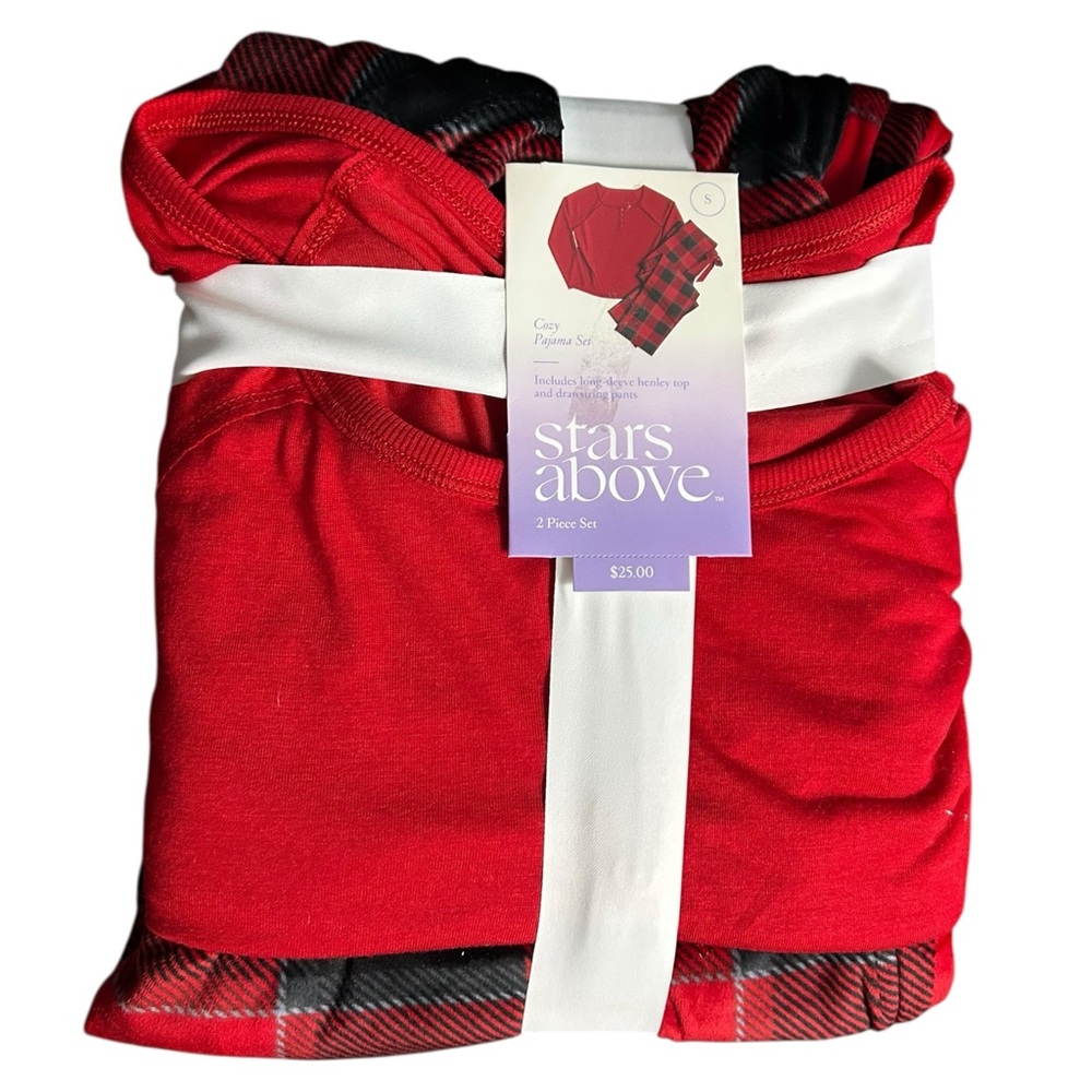 Stars Above Women’s Henley Pajama Set in Red Size S - Picture 5 of 6